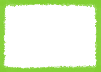 黄緑色の水彩画フレーム　ライトグリーン素材