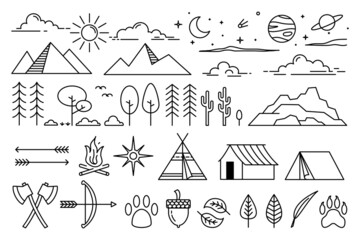 rustic icon concept monoline design vector illustration