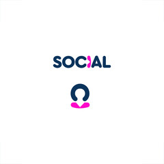 logotype of social with user head icon