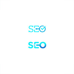 logotype of SEO with magnifying glass