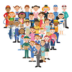 地域　人々　集団　イラスト　メッセージ