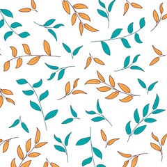 romantic feminine leafy twig pattern background, design for greeting, weeding design, gift card