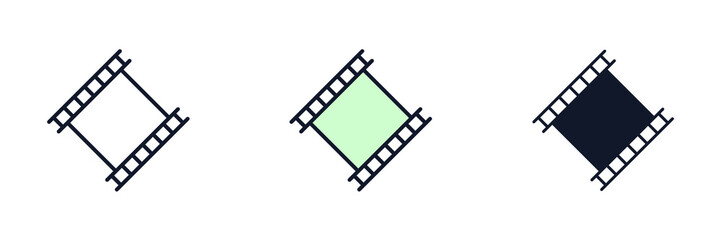Film strip icon symbol template for graphic and web design collection logo vector illustration