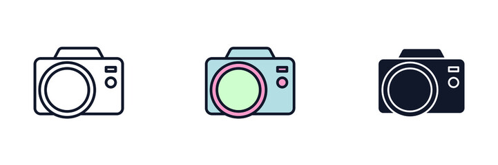 Camera icon symbol template for graphic and web design collection logo vector illustration