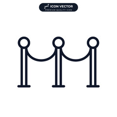 Stand barrier. stanchion ropes icon symbol template for graphic and web design collection logo vector illustration