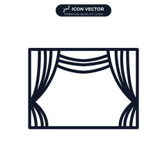 Theatre stage icon symbol template for graphic and web design collection logo vector illustration