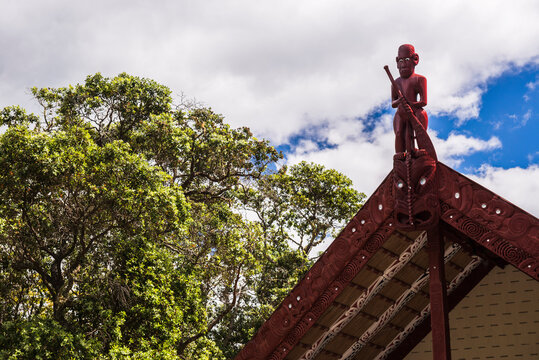 Maori Meeting House, Waitangi Treaty Grounds, Bay Of Islands, Northland Region, North Island, New Zealand