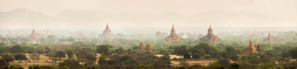 Temples of Bagan (Pagan) at sunset, Myanmar (Burma)