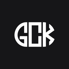 GCK letter logo design on black background. GCK creative initials letter logo concept. GCK letter design.