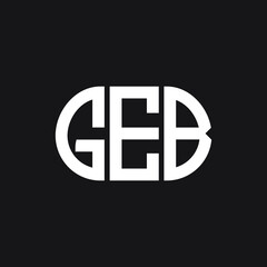GEB letter logo design on black background. GEB creative initials letter logo concept. GEB letter design.