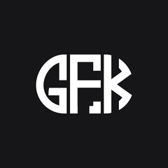 GFK letter logo design on black background. GFK creative initials letter logo concept. GFK letter design.
