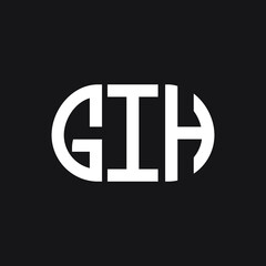 GIH letter logo design on black background. GIH creative initials letter logo concept. GIH letter design.
