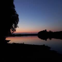 sunset on the lake