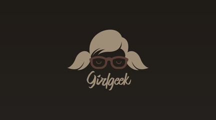 Geek Logo Design Concept Vector. Geek Logo Template in Flat Color Design Style