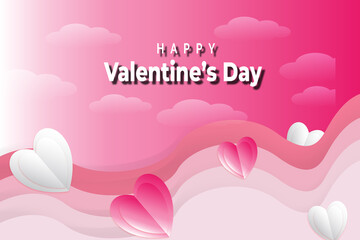 Ilustration vector of papercut for valentine's day