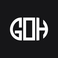 GOH letter logo design on black background. GOH creative initials letter logo concept. GOH letter design.