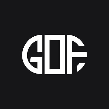 GOF letter logo design on black background. GOF creative initials letter logo concept. GOF letter design.