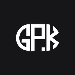 GPK letter logo design on black background. GPK creative initials letter logo concept. GPK letter design.