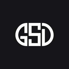 GSD letter logo design on black background. GSD creative initials letter logo concept. GSD letter design.