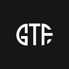 GTF letter logo design on black background. GTF creative initials letter logo concept. GTF letter design.