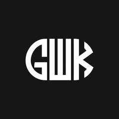 GWK letter logo design on black background. GWK creative initials letter logo concept. GWK letter design.
