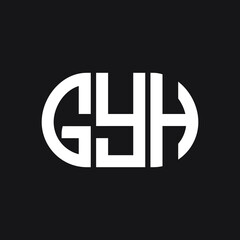 GYH letter logo design on black background. GYH creative initials letter logo concept. GYH letter design.

