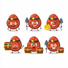 miners red cookies pig cute mascot character wearing helmet