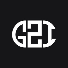 GZI letter logo design on black background. GZI creative initials letter logo concept. GZI letter design.