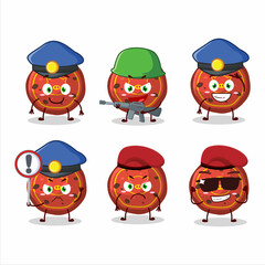 A dedicated Police officer of red cookies pig mascot design style