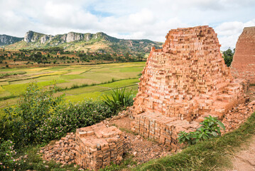 Bricks making station near Ranomafana, Madagascar Central Highlands