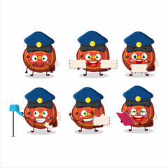 Obraz premium A picture of cheerful red cookies pig postman cartoon design concept