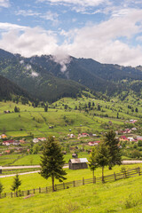 Fototapeta na wymiar Rural landscape of the Bukovina Region, Sadova, Romania