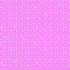 moon and stars pattern over pink background 
