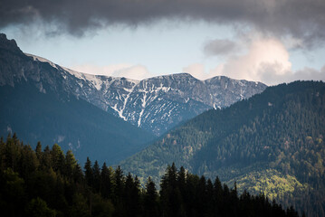 Naklejka na ściany i meble Carpathian Mountains seen from Bran, Transylvania, Romania