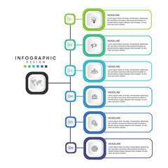 Steps business timeline process infographic template design with icons