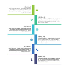 Steps business timeline process infographic template design with icons