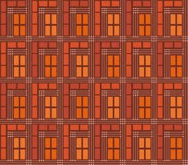 Japanese Rectangle Mosaic Vector Seamless Pattern