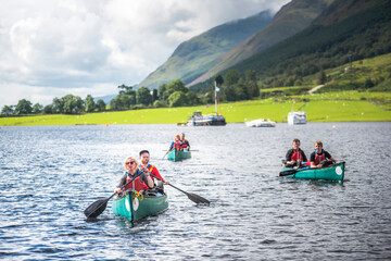 Canoeing Loch Lochy, part of the Caledonian Canal, Fort William, Scottish Highlands, Scotland,...