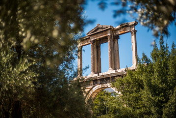 Ruins of Hadrians Arch, Athens, Attica Region, Greece, Europe