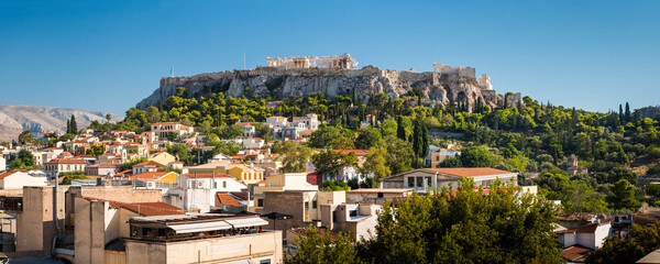 Acropolis and rooftops of Athens, Attica Region, Greece, UNESCO World Heritage Site, Europe