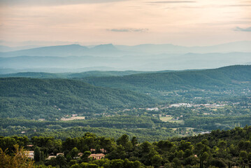Tourtour at sunset, Provence Alpes Côte d'Azur, South of France, Europe