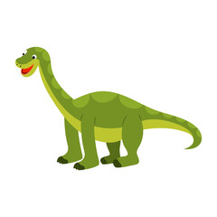 cute cartoon dinosaur brontosaurus. vector isolated on white background.