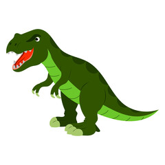 cute cartoon dinosaur baby tyrannosaurus in an egg. vector isolated on a white background.
