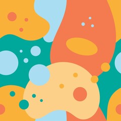 Seamless abstract pattern on green background.Vector image. Graphic spotted ornament.