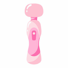 Vector illustration of a pink vibrator. Sex toy illustration. Toys for adults. Flat style.