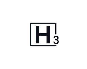 Obraz premium H3, 3H Initial letter logo
