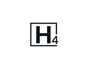 H4, 4H Initial letter logo