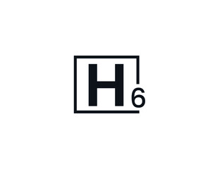 H6, 6H Initial letter logo