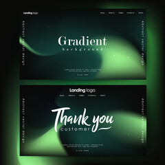 Page design inspiration with abstract background. Shades of green gradient background pattern