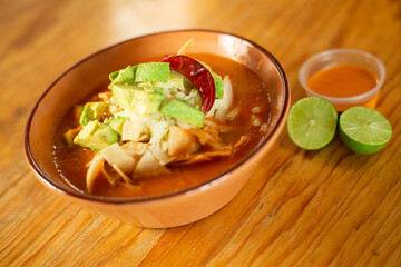 mexican pozole soup bowl food 